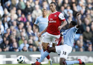 Dedryck Boyata was sent off after bringing down Marouane Chamakh